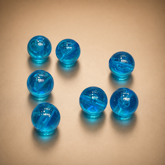 10mm Blue Glossy Bead