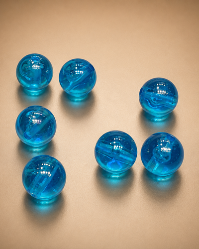 10mm Blue Glossy Bead
