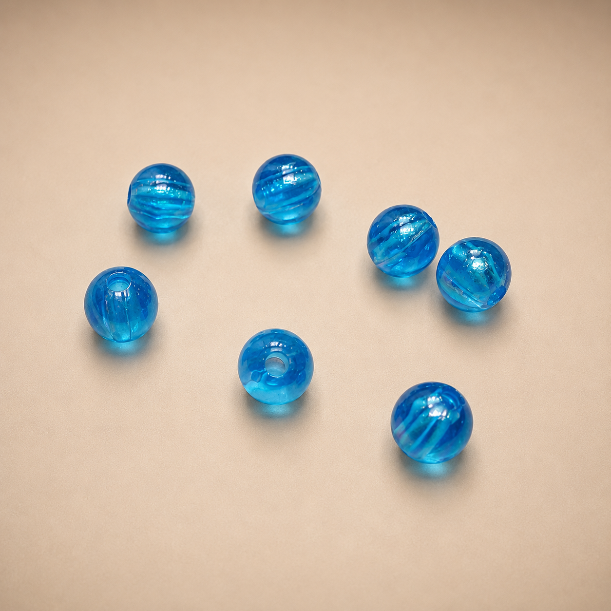6mm Blue Glossy Bead
