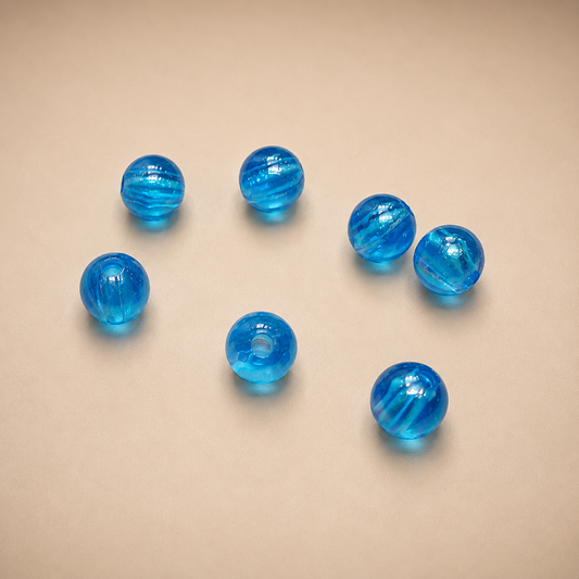 6mm Blue Glossy Bead