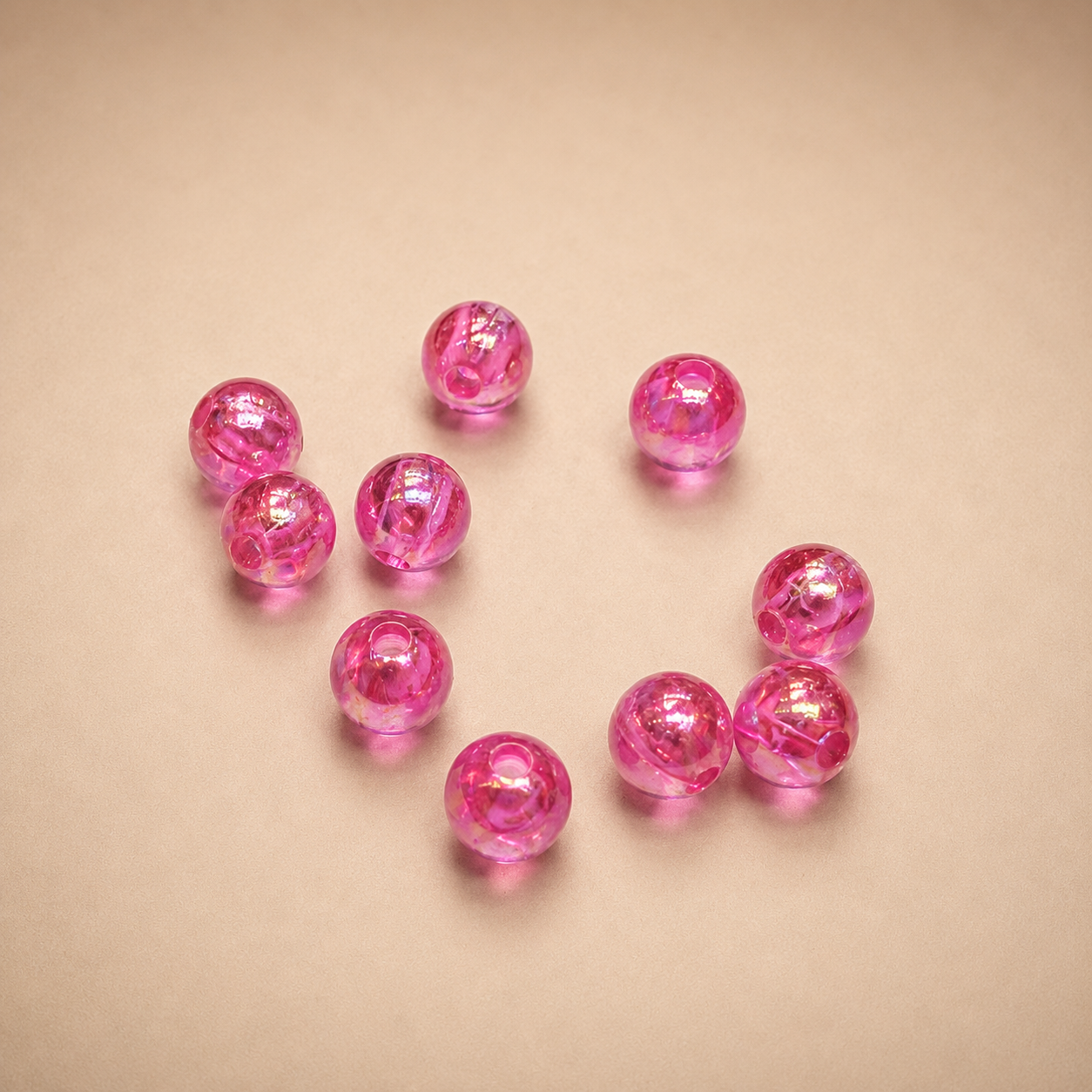 6mm Pink Glossy Bead