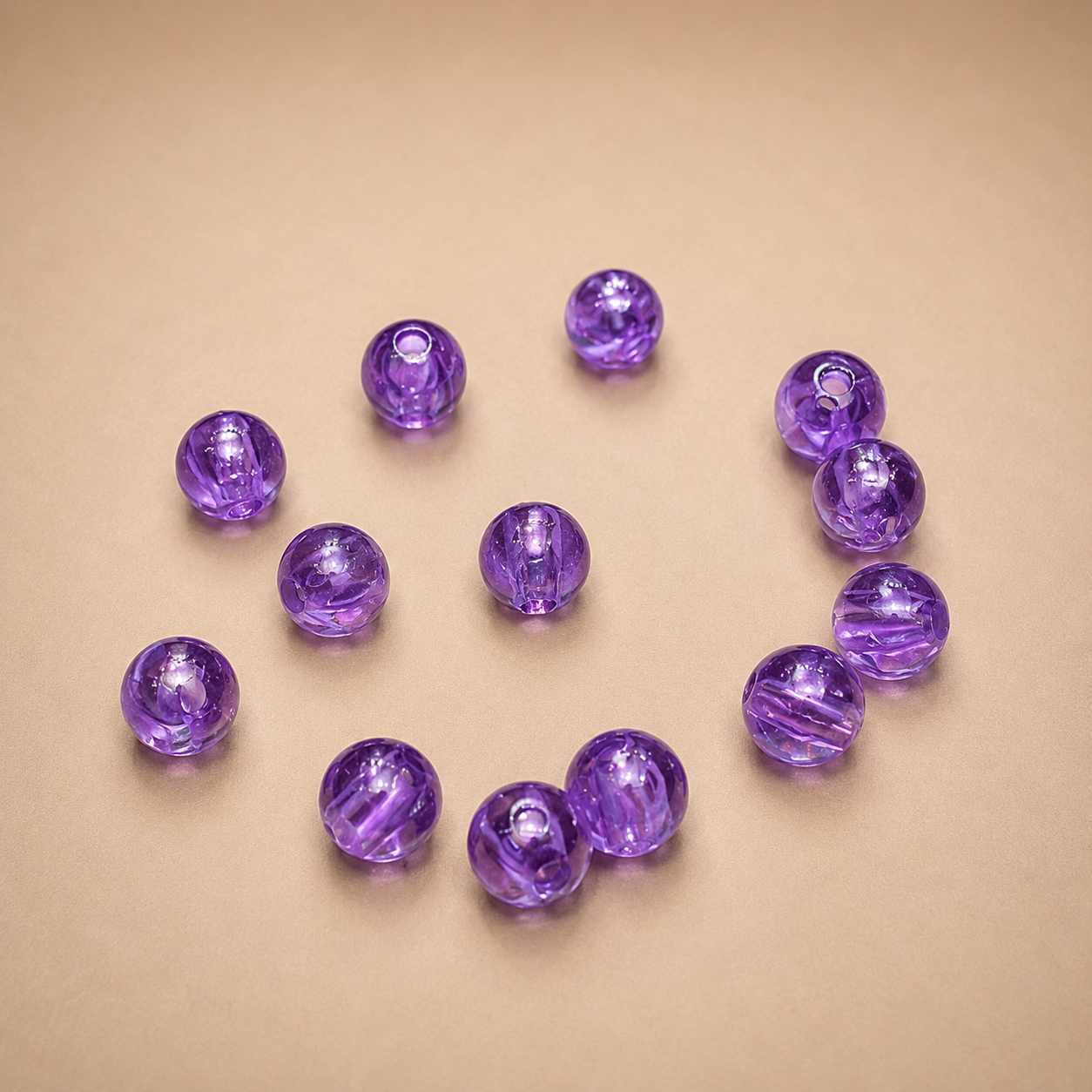 6mm Purple Glossy Beads