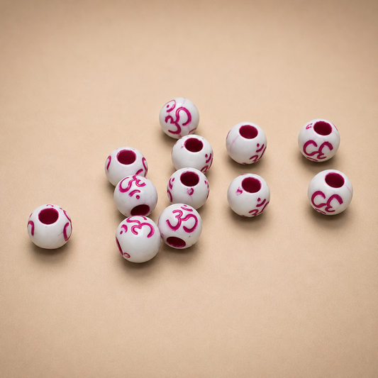 6mm Purple Om Bead