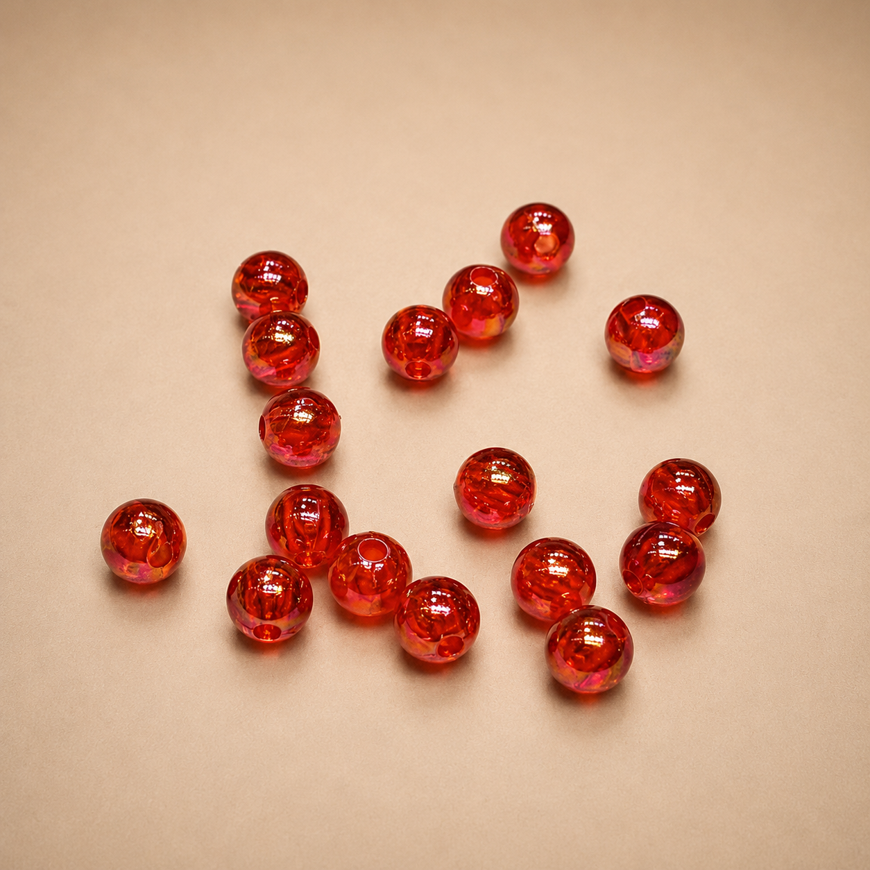 6mm Red Glossy Bead