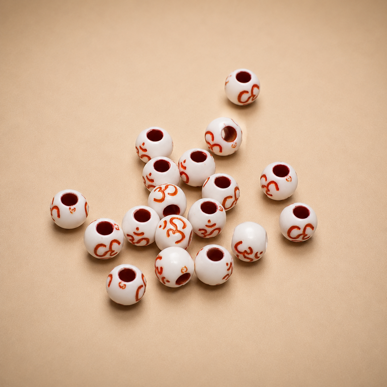 6mm Red Om Bead