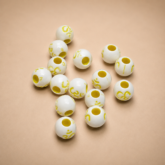 6mm Yellow Om Bead