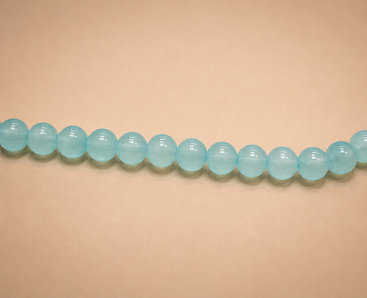 8mm Blue Glass Jelly Bead