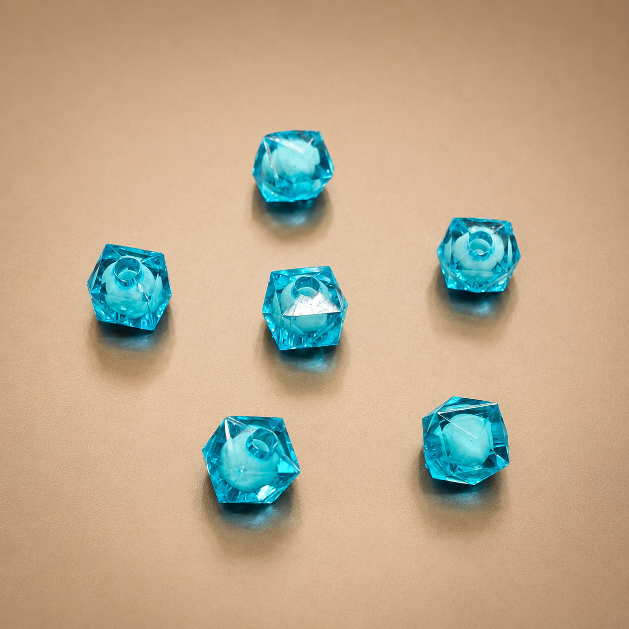 8mm Blue Inside Bead Square