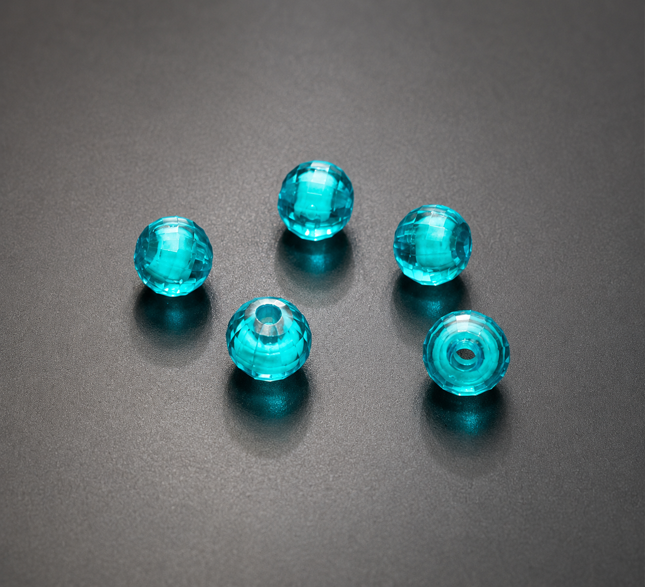 8mm Blue Inside Round Bead