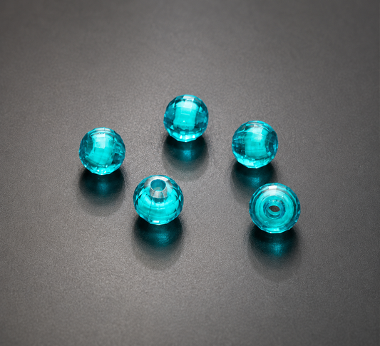 8mm Blue Inside Round Bead