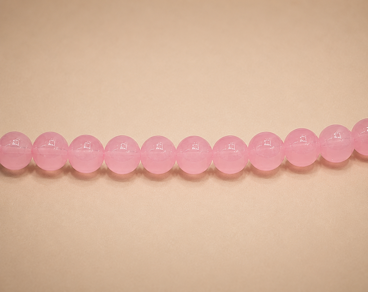 8mm Bright Pink Glass Jelly Bead