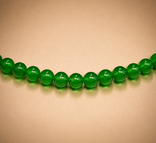 8mm Dark Green Glass Jelly Bead