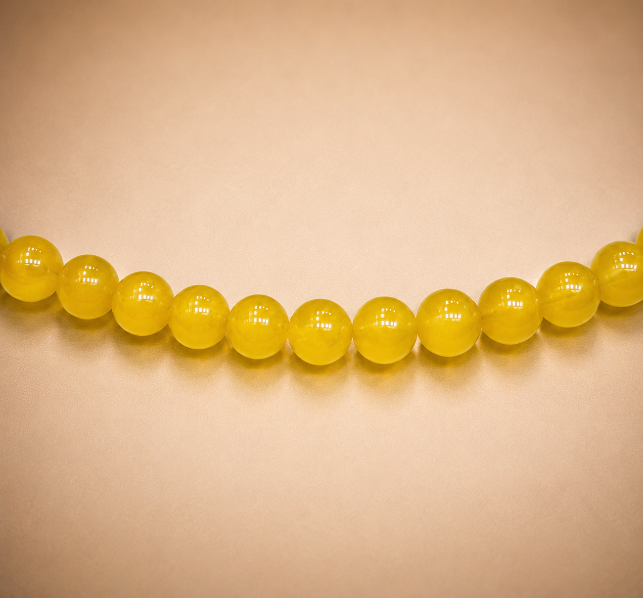 8mm Dark Yellow Glass Jelly Bead