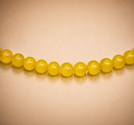 8mm Dark Yellow Glass Jelly Bead