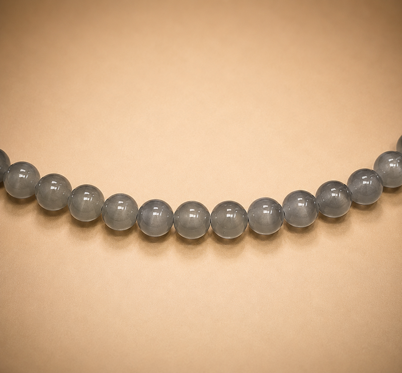 8mm Gray Glass Jelly Bead