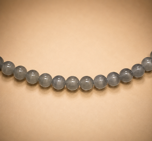 8mm Gray Glass Jelly Bead