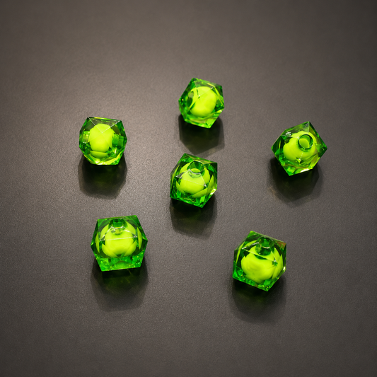 8mm Green Inside Beads Square
