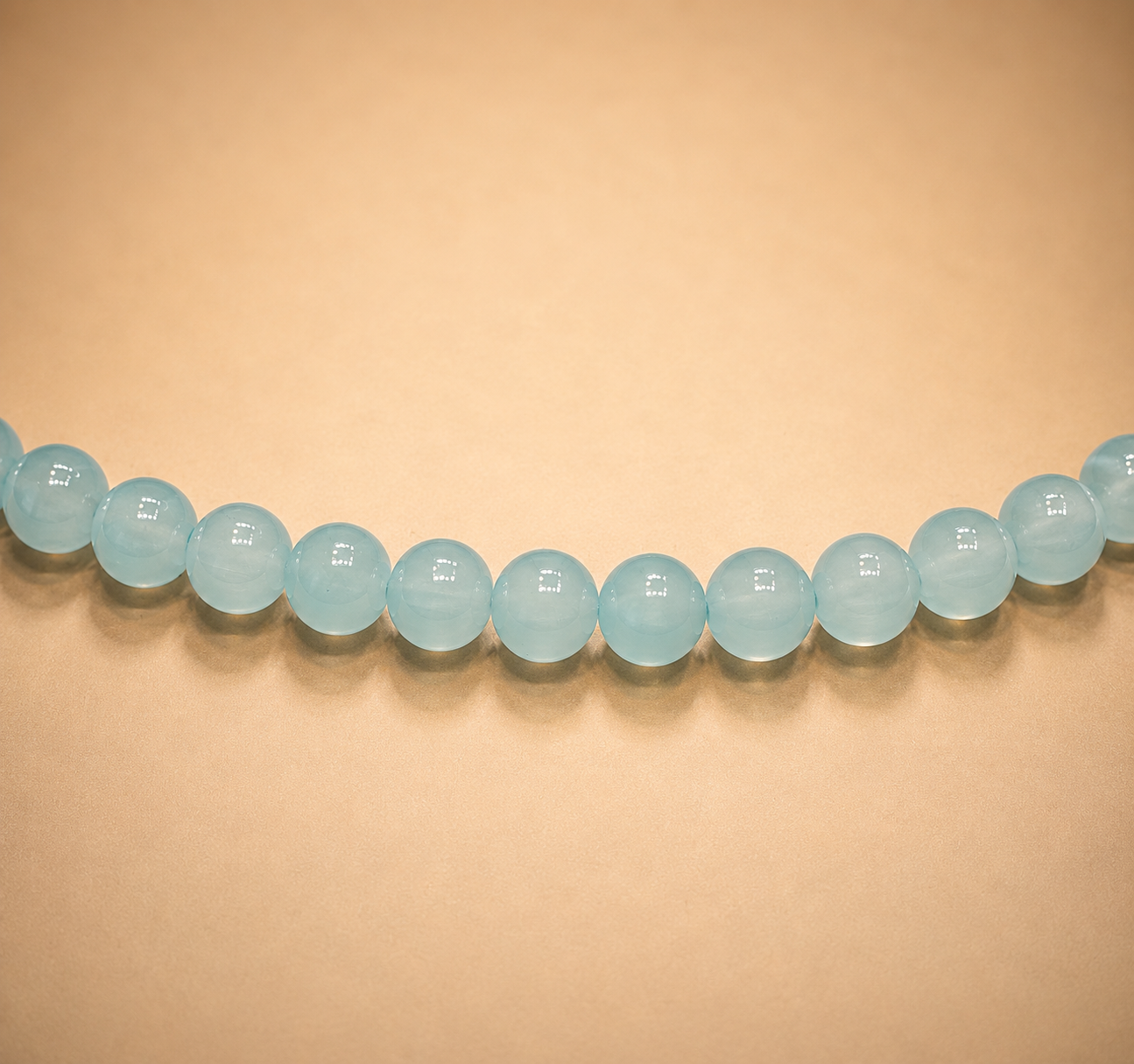 8mm Light Blue Glass Jelly Bead