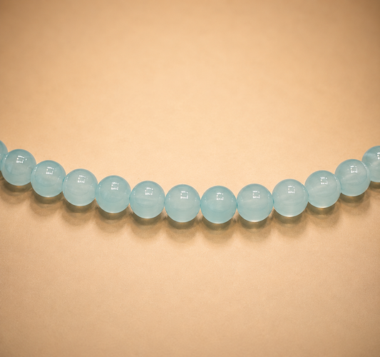 8mm Light Blue Glass Jelly Bead