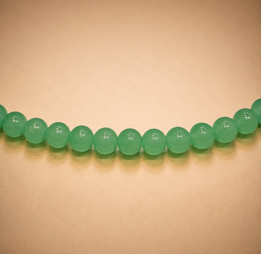 8mm Light Green Glass Jelly Bead