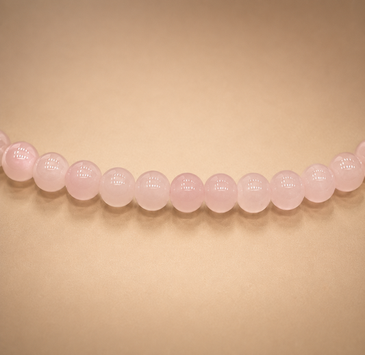 8mm Light Pink Glass Jelly Bead