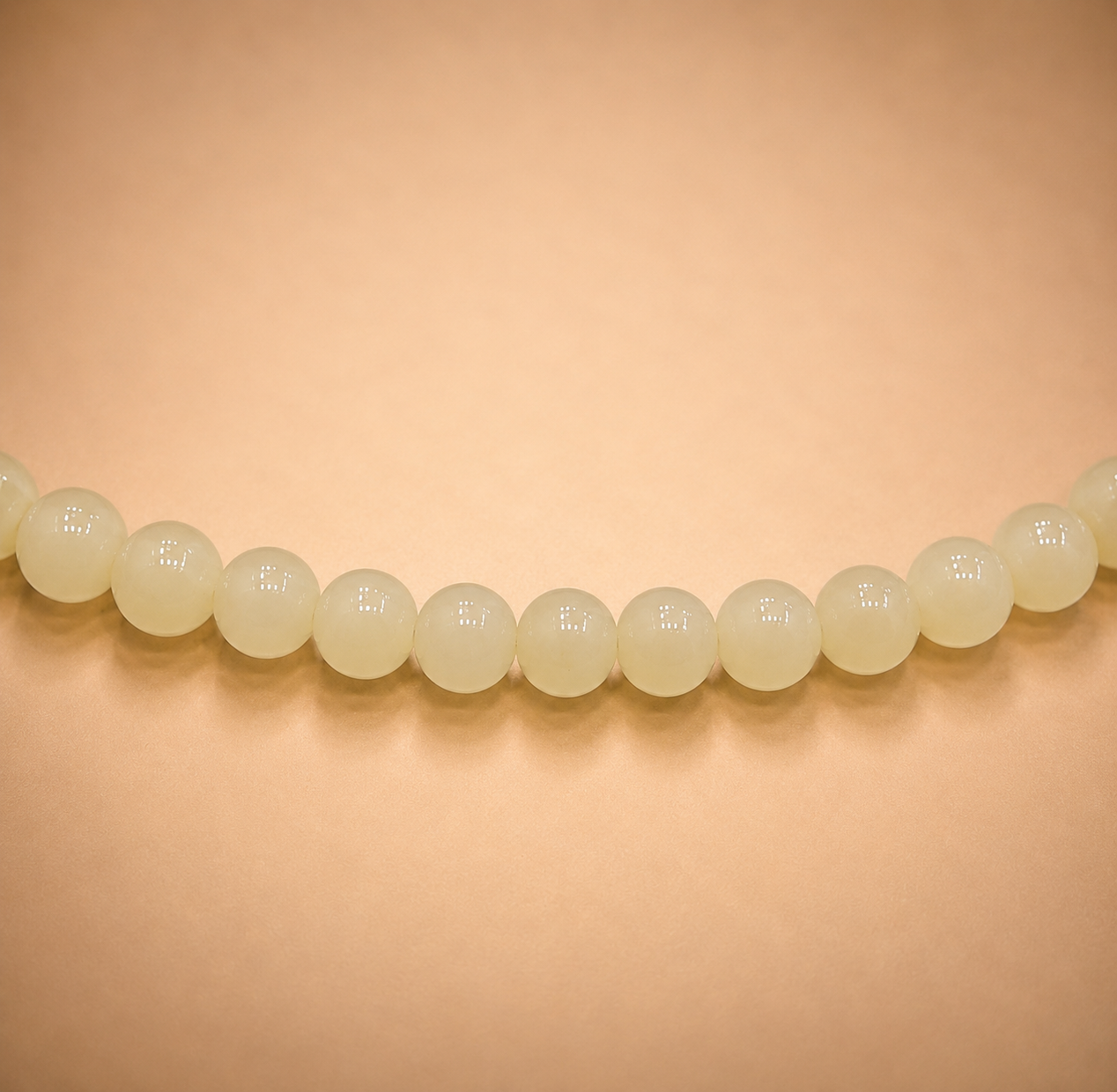 8mm Light Yellow Glass Jelly Bead