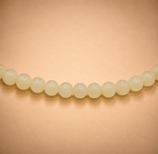 8mm Light Yellow Glass Jelly Bead