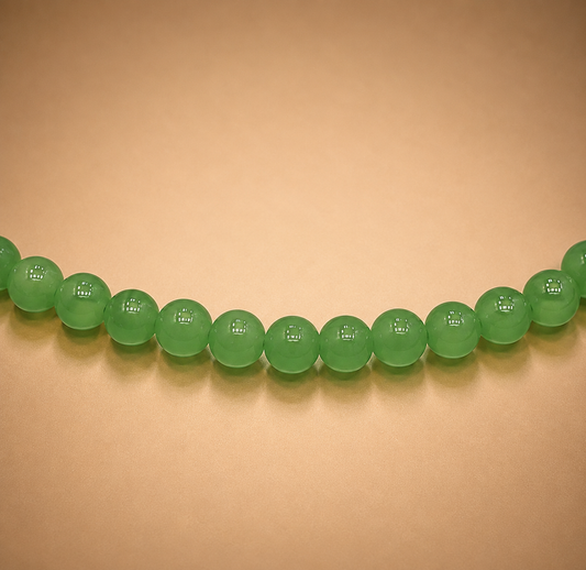 8mm Lighter Green Glass Jelly Bead
