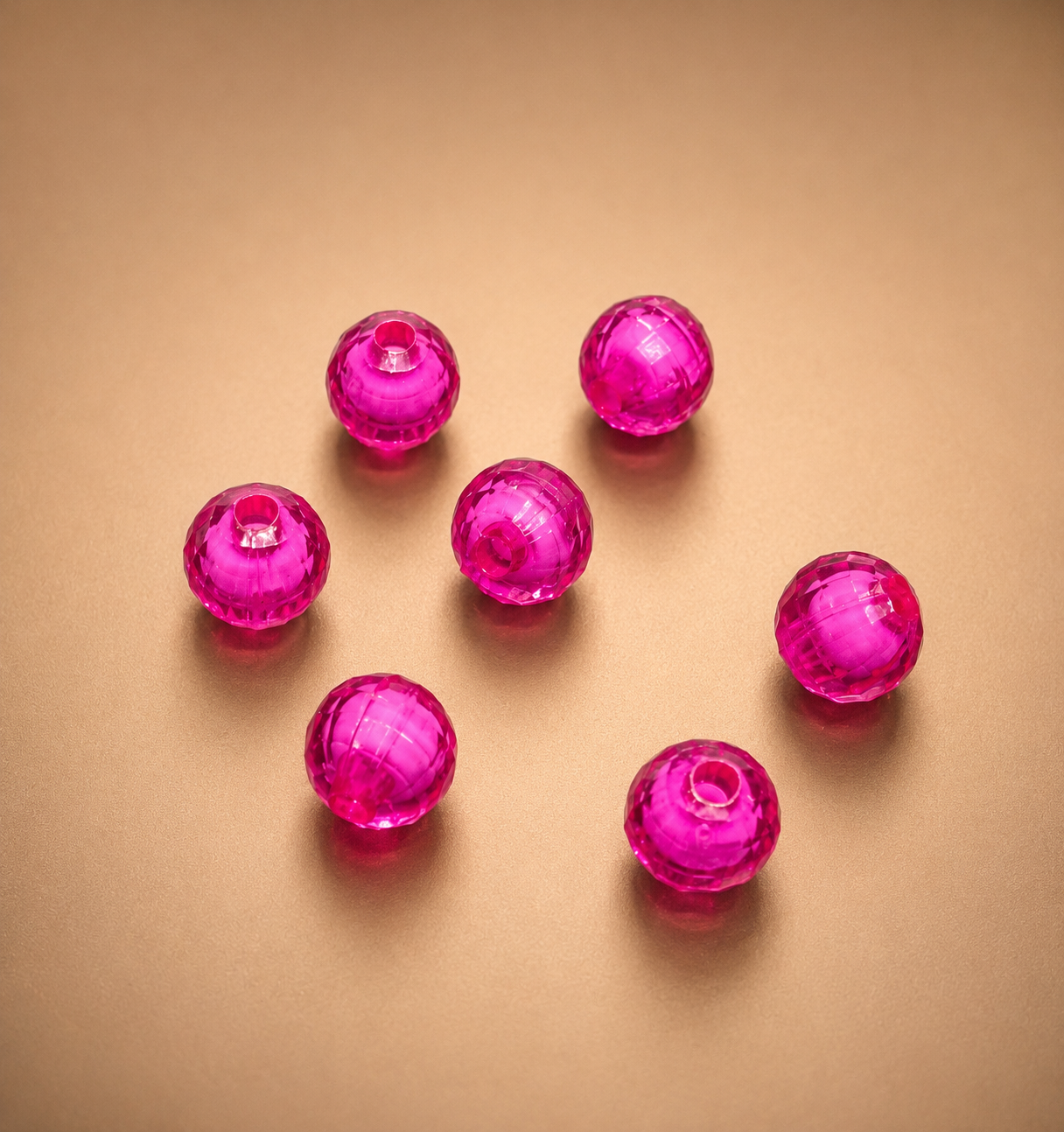 8mm Magenta Inside Round Bead