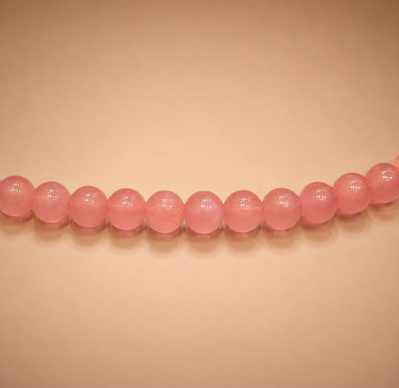 8mm Peach Glass Jelly Bead