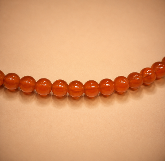 8mm Red Glass Jelly Bead