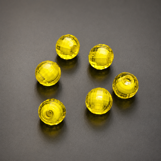 8mm Yellow Inside Round Bead